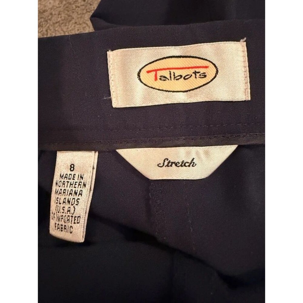 Vintage Talbots Navy Blue Dress Pants Womens Size 8 Stretch Career Slacks